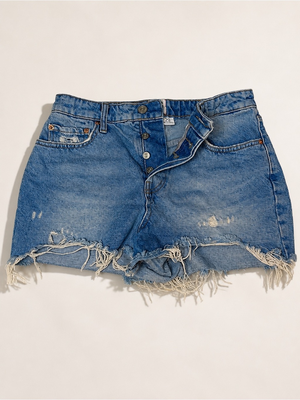 High Rise Distressed Cutoff Denim Shorts sz 29